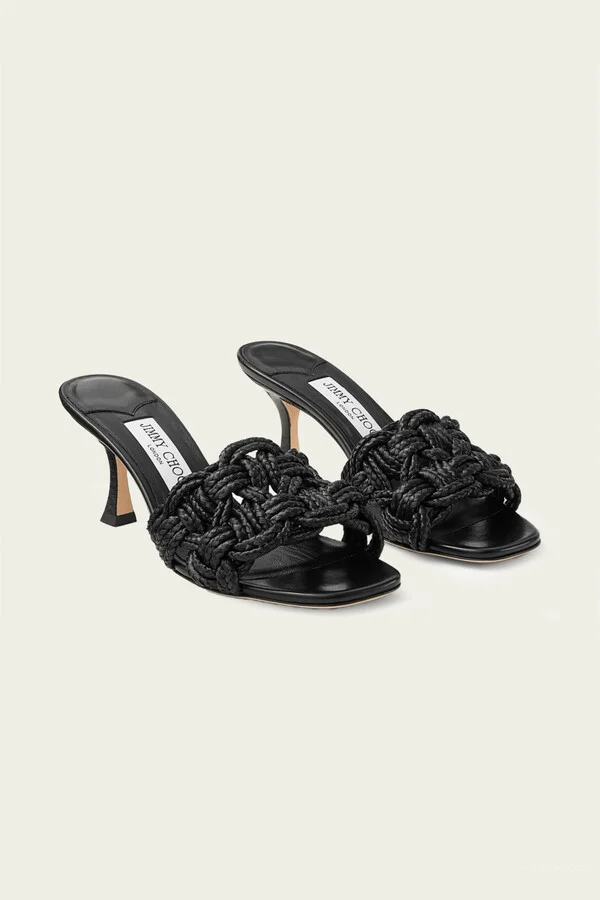 Chara 70 Nappa Leather Sandals in Black - Image 2