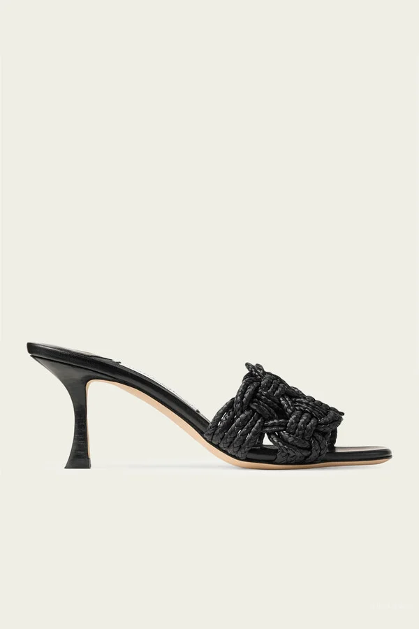 Chara 70 Nappa Leather Sandals in Black