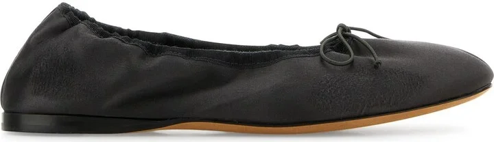 Charcoal leather Awar ballerinas