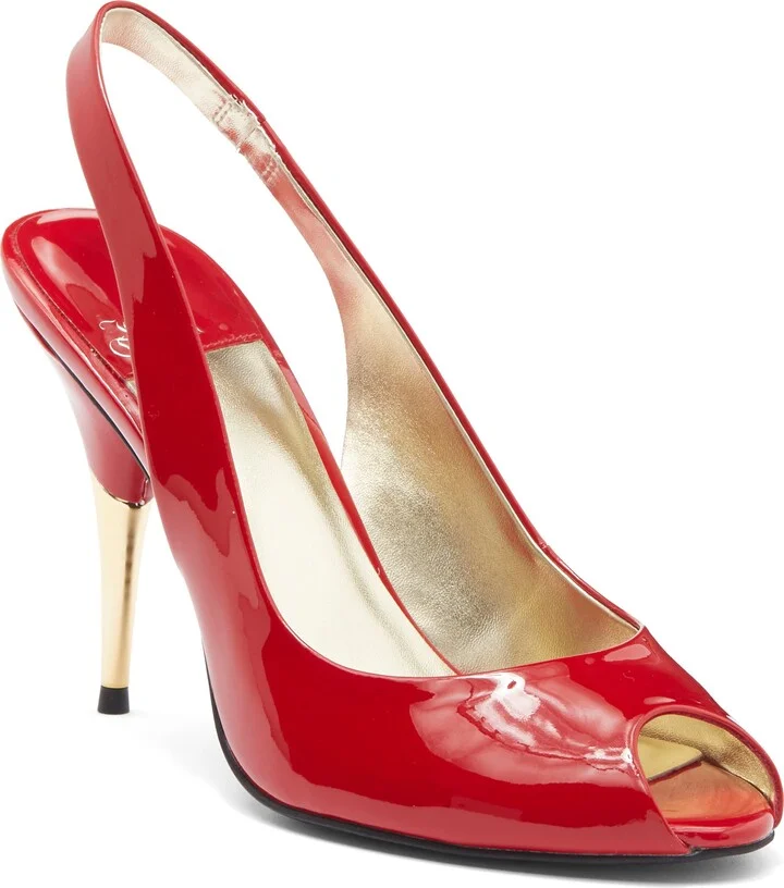 Red Patent Gold