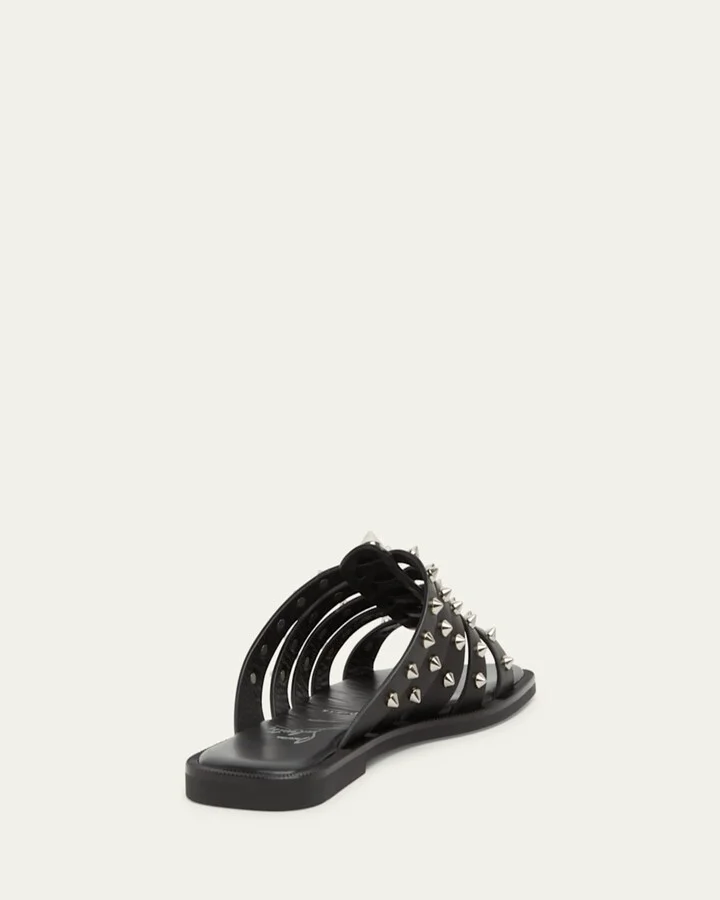 Charja Spike Leather Red Sole Slide Sandals - Image 3