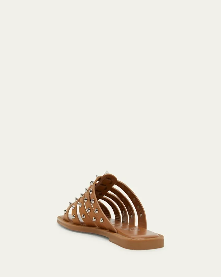 Charja Spike Leather Red Sole Slide Sandals - Image 6