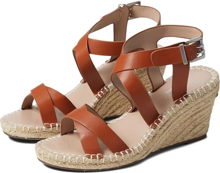 Charles by Charles David Norway Sandal Women 8.5 Brown Leather Espadrille KHD727