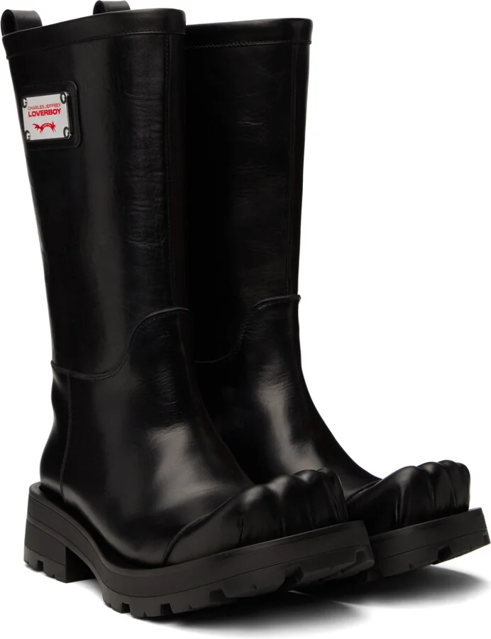 Charles Jeffrey LOVERBOY Black Sheathed Moggies Boots - Image 4