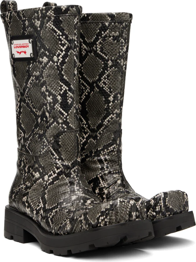 Charles Jeffrey LOVERBOY Gray Sheathed Moggies Boots - Image 4