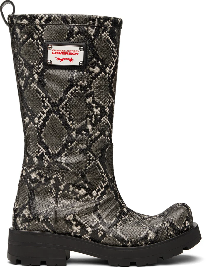 Charles Jeffrey LOVERBOY Gray Sheathed Moggies Boots