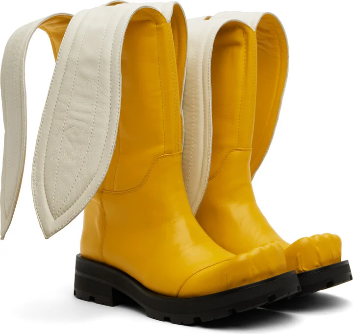 Charles Jeffrey LOVERBOY Yellow Banana Moggies Boots - Image 4