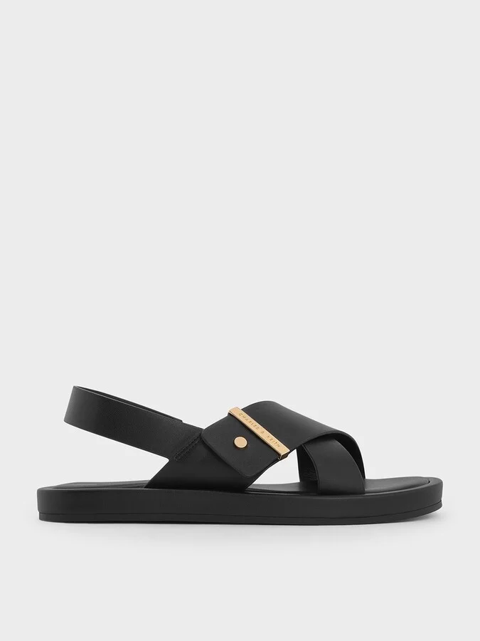 Charles & Keith - Audra Crossover-Strap Slingback Sandals