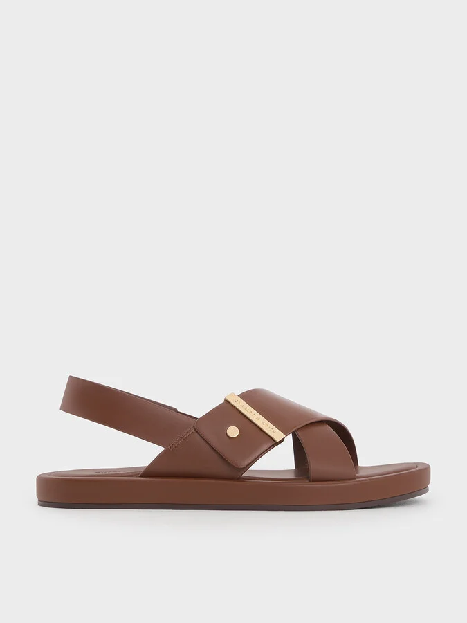 Charles & Keith - Audra Crossover-Strap Slingback Sandals