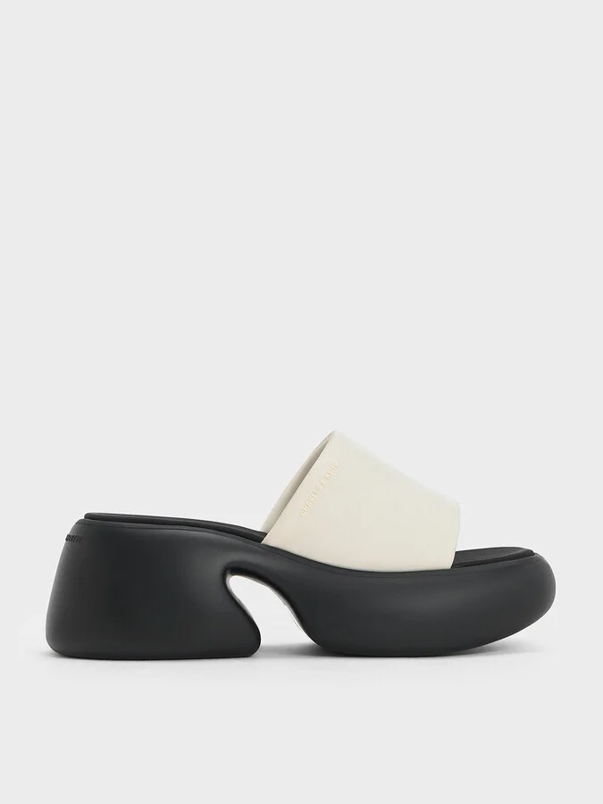 Charles & Keith - Baxie Silk Two-Tone Platform Mules