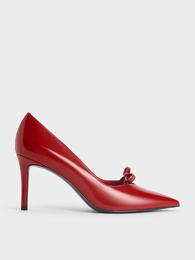 Charles & Keith - Bow Pointed-Toe Stiletto-Heel Pumps