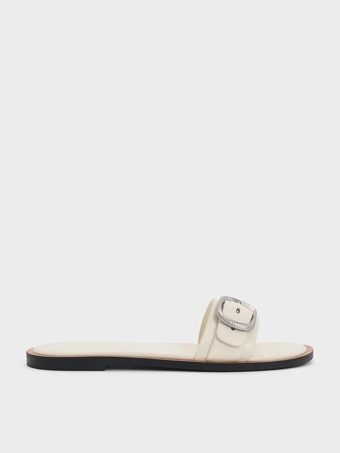 Charles & Keith - Buckle-Strap Slide Sandals