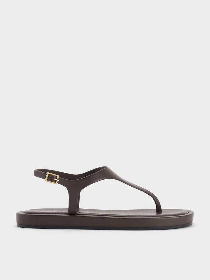 Charles & Keith - Buckled Slingback Thong Sandals