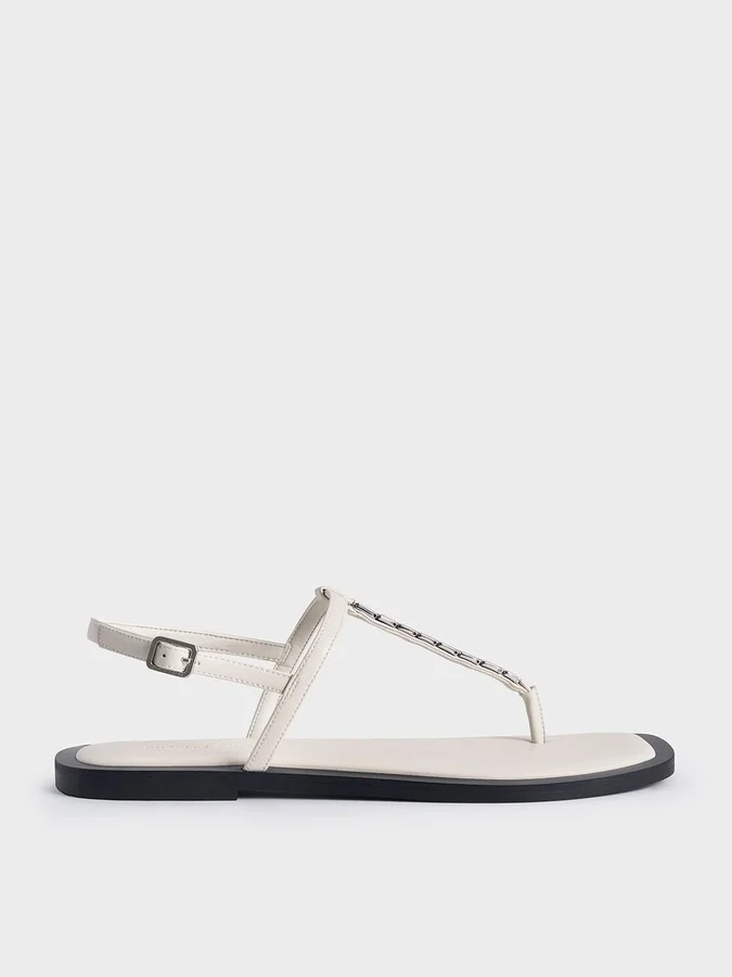 Charles & Keith - Chain-Link Thong Sandals