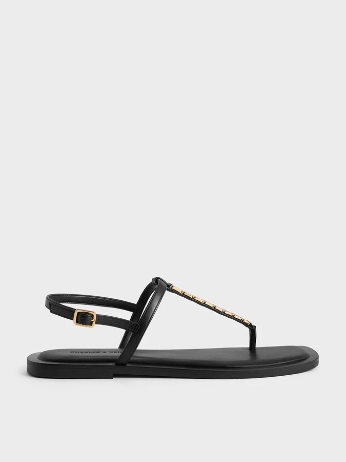 Charles & Keith - Chain-Link Thong Sandals