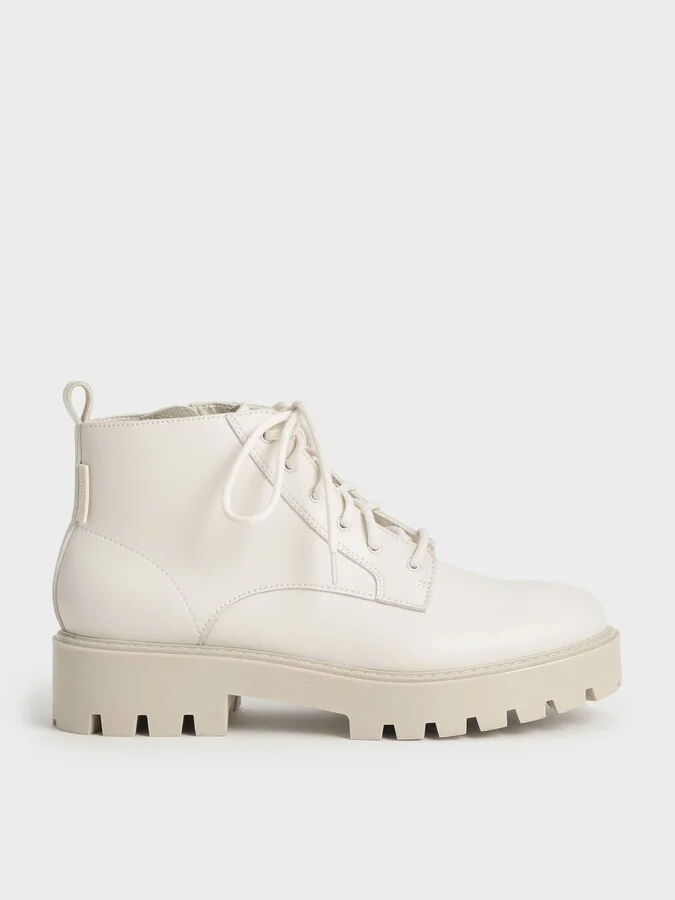 Charles & Keith - Commute Lace-Up Chunky Ankle Boots