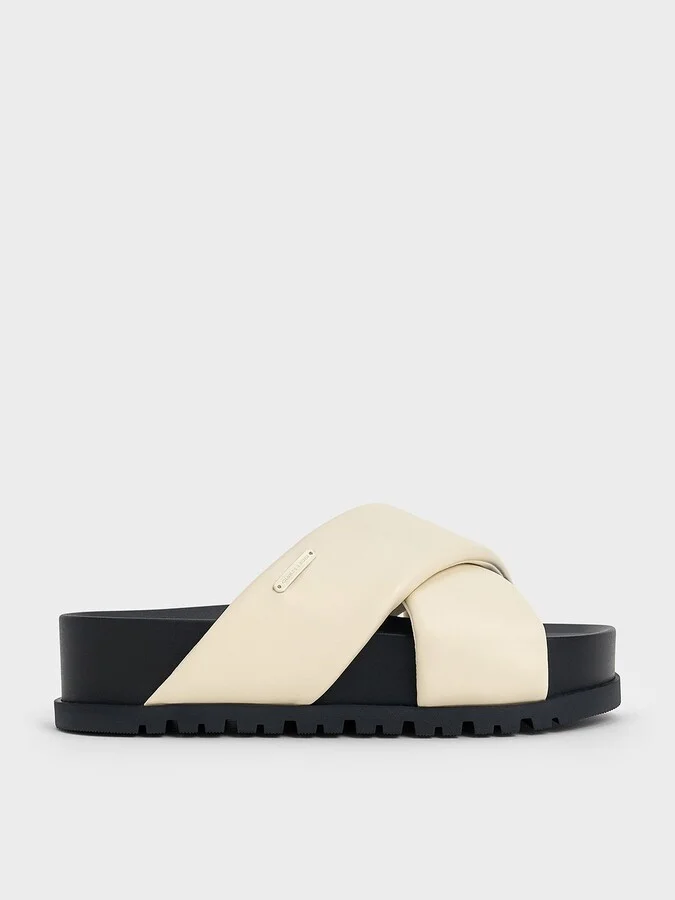 Charles & Keith - Crossover-Strap Flatform Sandals