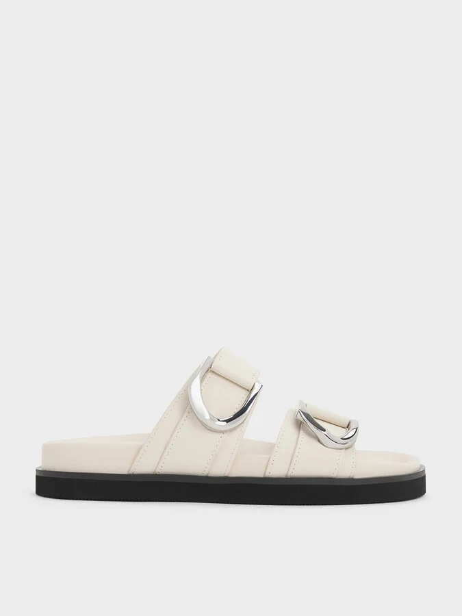 Charles & Keith - Gabine Buckled Leather Slides