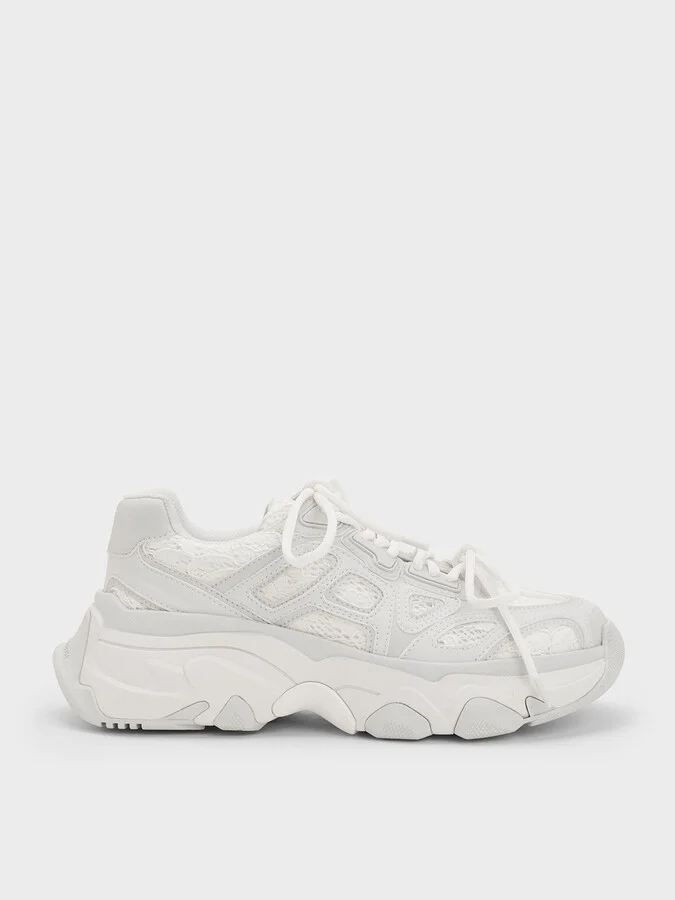 Charles & Keith - Gaskell Lace Chunky Sneakers
