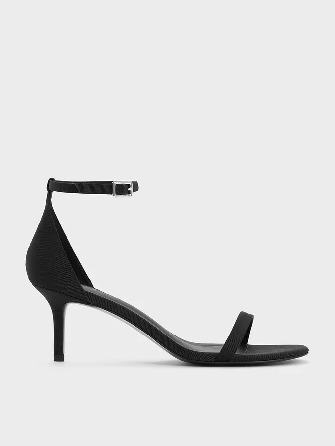 Charles & Keith - Grosgrain Stiletto-Heel Ankle-Strap Sandals