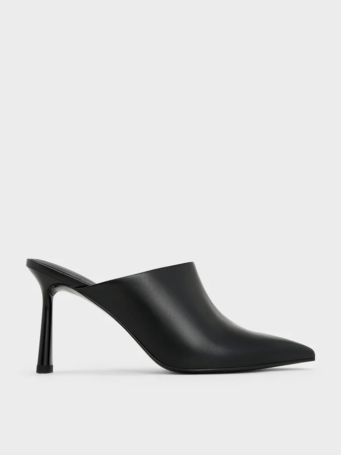 Charles & Keith - High-Vamp Pointed-Toe Heeled Mules