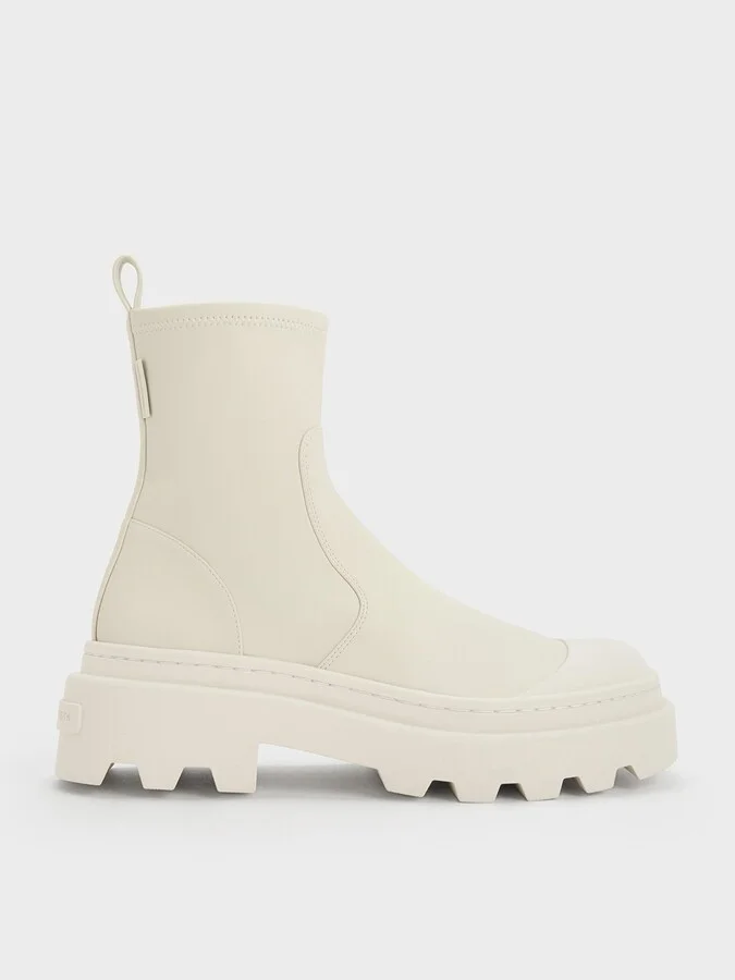 Charles & Keith - Indra Chunky Ridged-Sole Ankle Boots