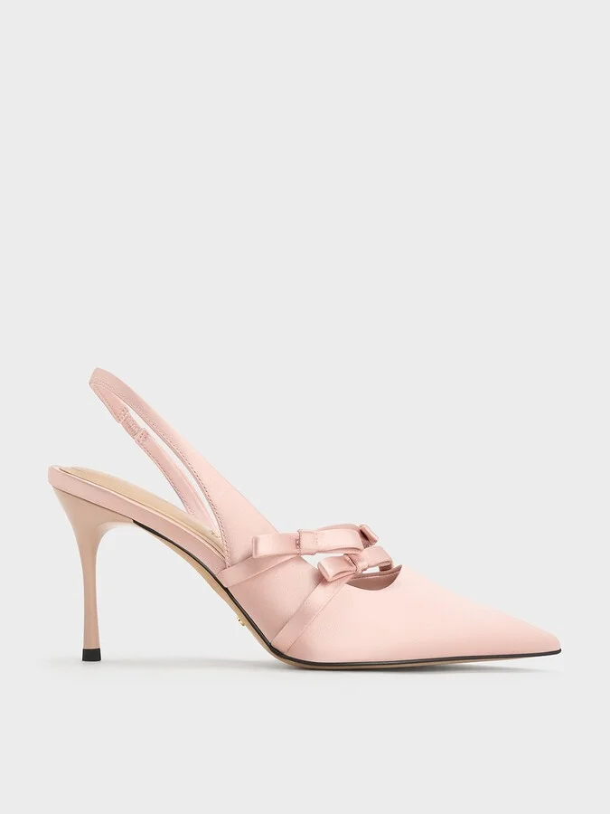 Charles & Keith - Jessy Recycled Polyester Bow Slingback Pumps