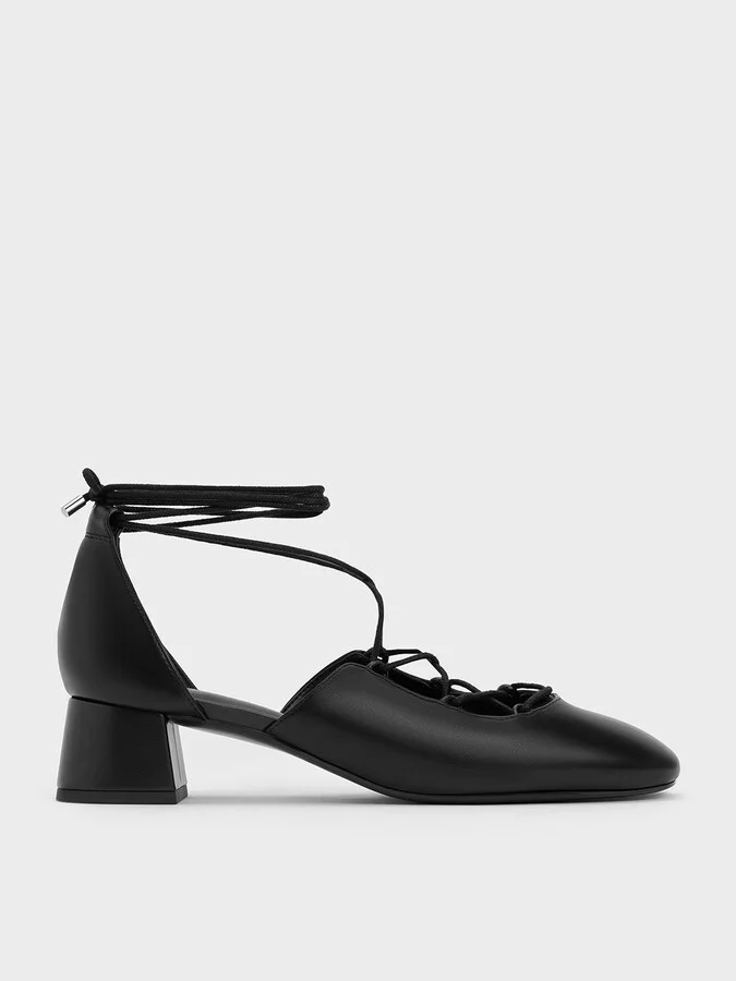 Charles & Keith - Lace-Up Tie-Around D'Orsay Pumps