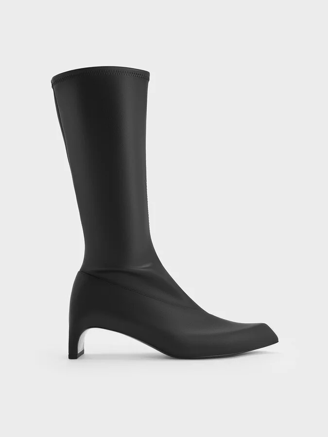 Charles & Keith - Lorde Blade-Heel Pointed-Toe Calf Boots