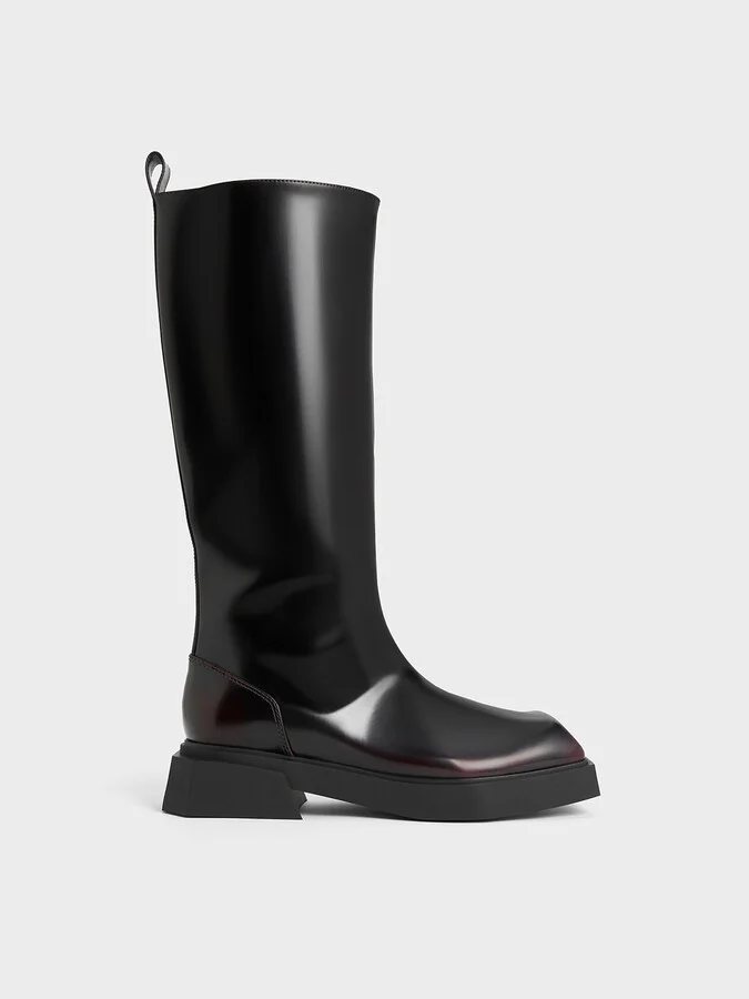 Charles & Keith - Lorde Square-Toe Knee-High Boots