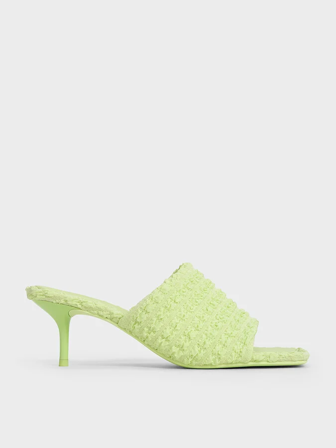 Charles & Keith - Loren Textured Kitten-Heel Mules