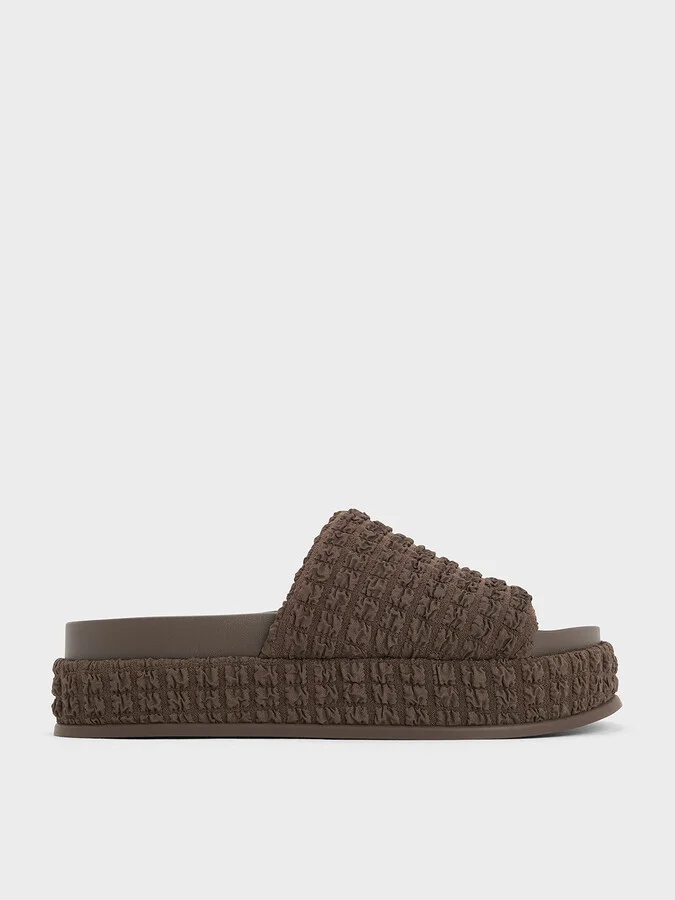 Charles & Keith - Loren Textured Platform Sandals