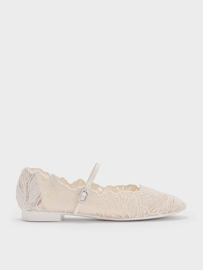 Charles & Keith - Meja Floral Mary Jane Flats