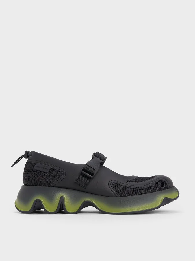 Charles & Keith - Mesh Gradient Wave Mary Jane Sneakers