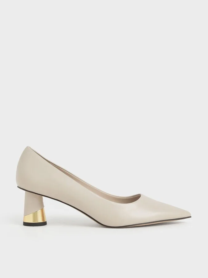 Charles & Keith - Metallic Sculptural Heel Pumps
