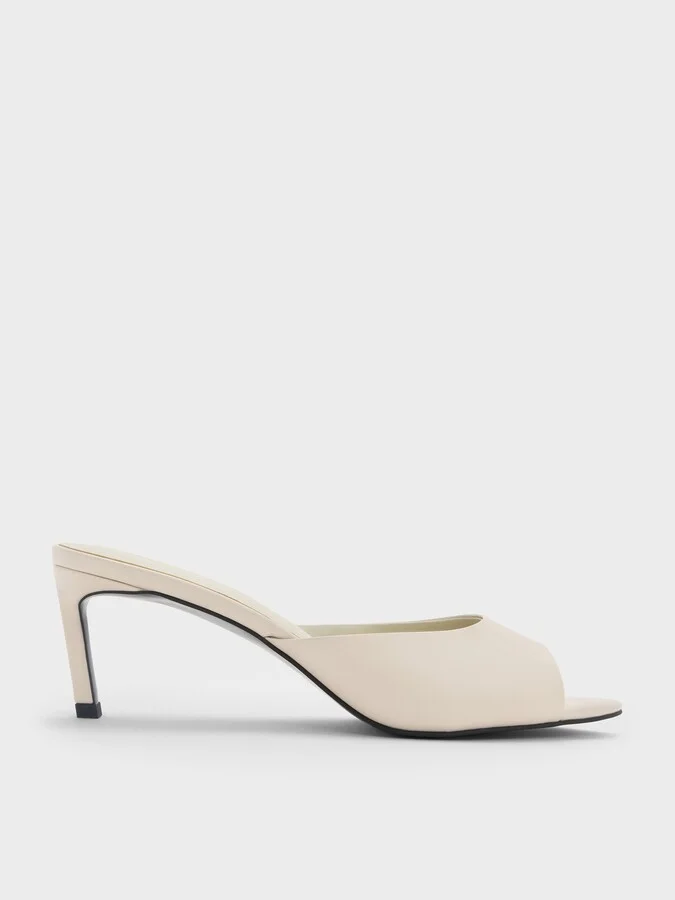 Charles & Keith - Pointed Peep-Toe Heeled Mules