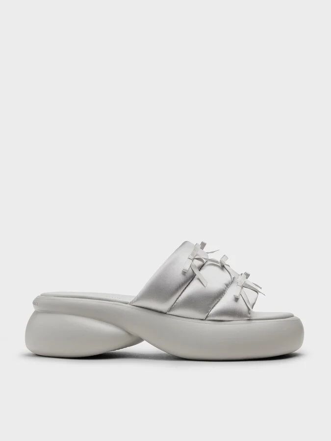 Charles & Keith - Recycled Polyester Bow Puffy Sports Sandals