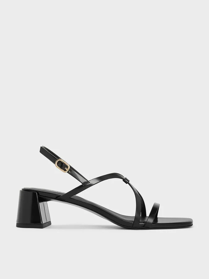 Charles & Keith - Strappy Block-Heel Slingback Sandals