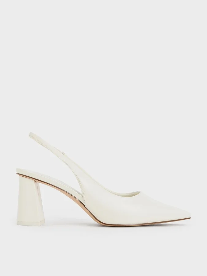 Charles & Keith - Teagan Elastane Trapeze Heel Slingback Pumps