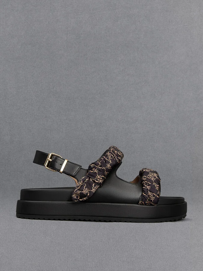 Charles & Keith - Tully Leather Ruched-Strap Sandals