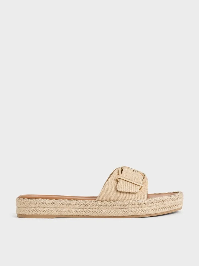 Charles & Keith - Woven Buckled Espadrille Sandals