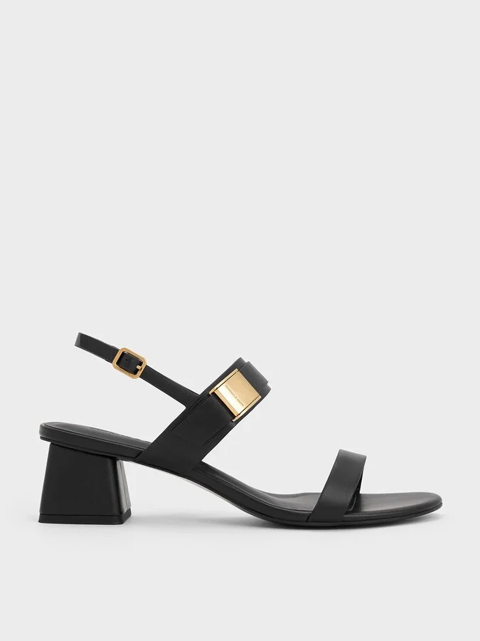 Charles & Keith - Yvette Double-Strap Heeled Sandals