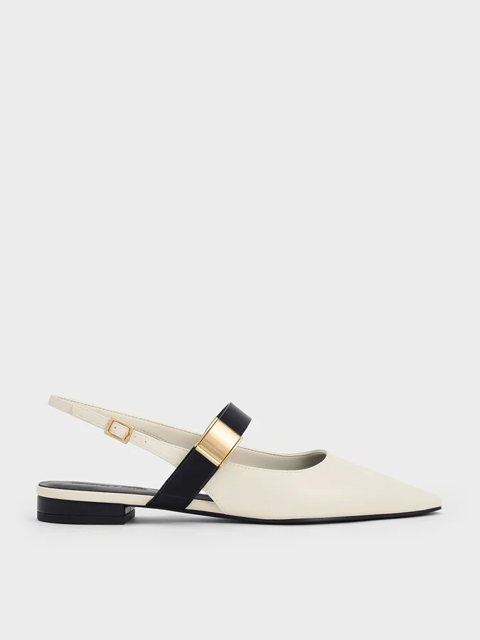 Charles & Keith - Yvette Pointed-Toe Mary Jane Flats