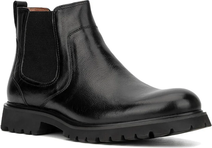 CHARLES Mens Laceless Leather Chelsea Boots