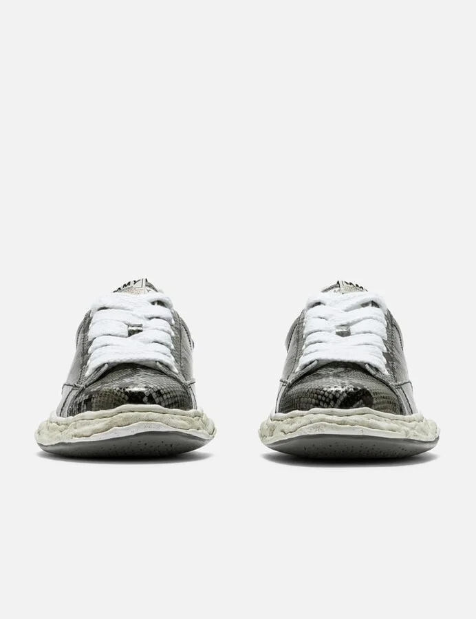 "CHARLES" OG Sole Python Printed Leather Low-top Sneaker - Image 2