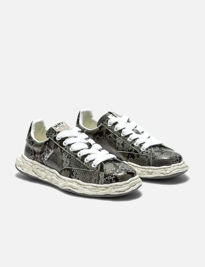 "CHARLES" OG Sole Python Printed Leather Low-top Sneaker - Image 4