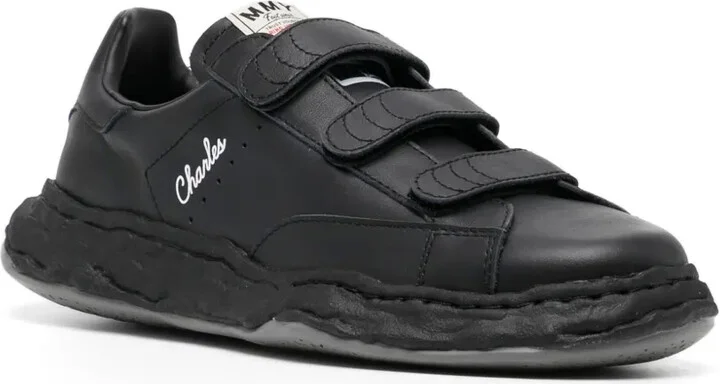 Charles touch-strap leather sneakers - Image 2