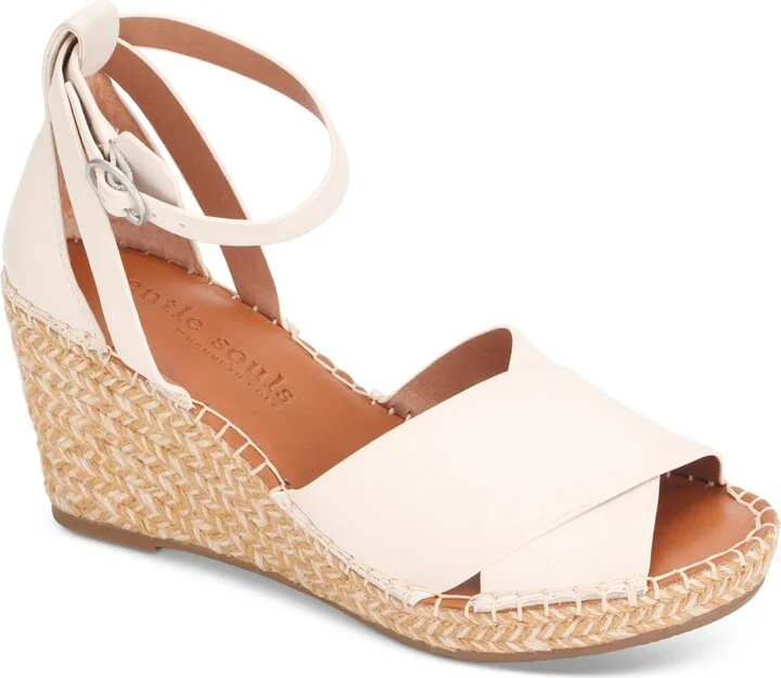 Charli Womens Leather Sandal Wedge Heels