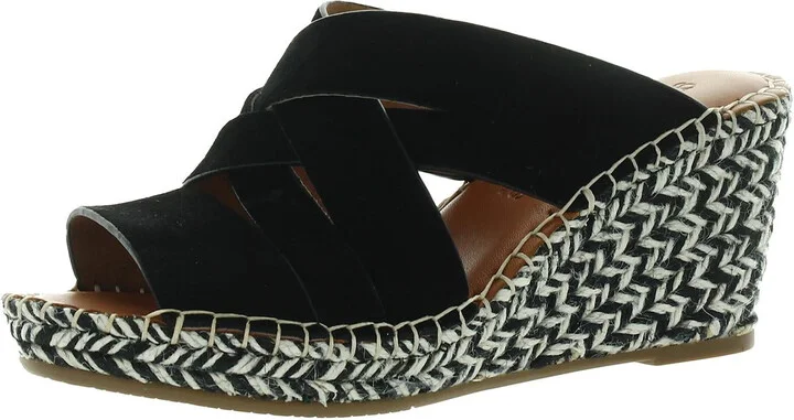 CHARLI WOVEN STRAPS Womens Leather Slip On Wedge Sandals