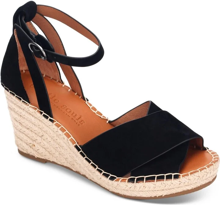 Charli X Band Womens Leather Espadrille Wedge Sandals